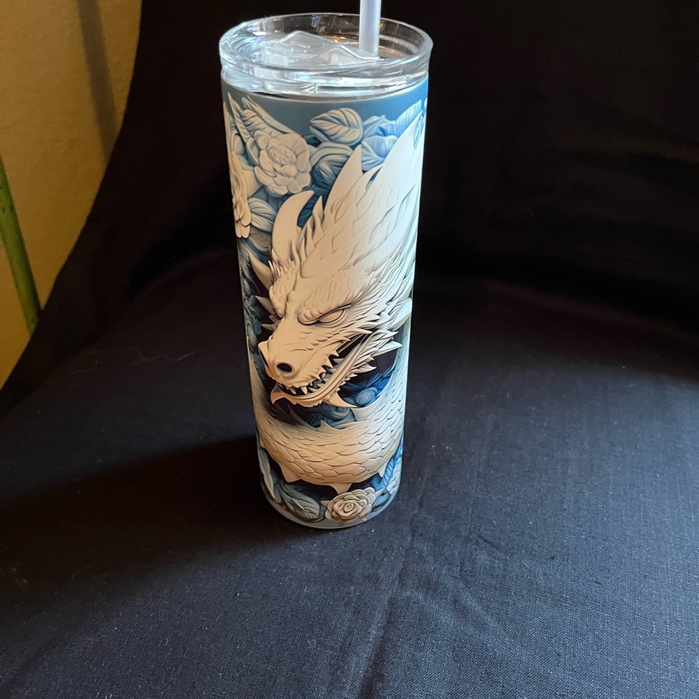 Blue and White Dragon Tumbler